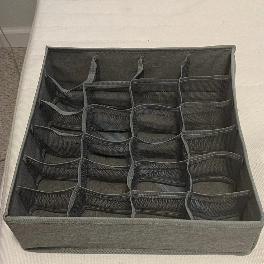 Gray Fabric Drawer Organizer 12.5”x12.5”